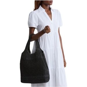 Crochet Black Sol And Mer Shoulder Hobo Tote Bag
